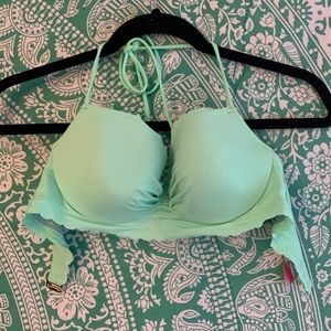 Green, halter bikini top